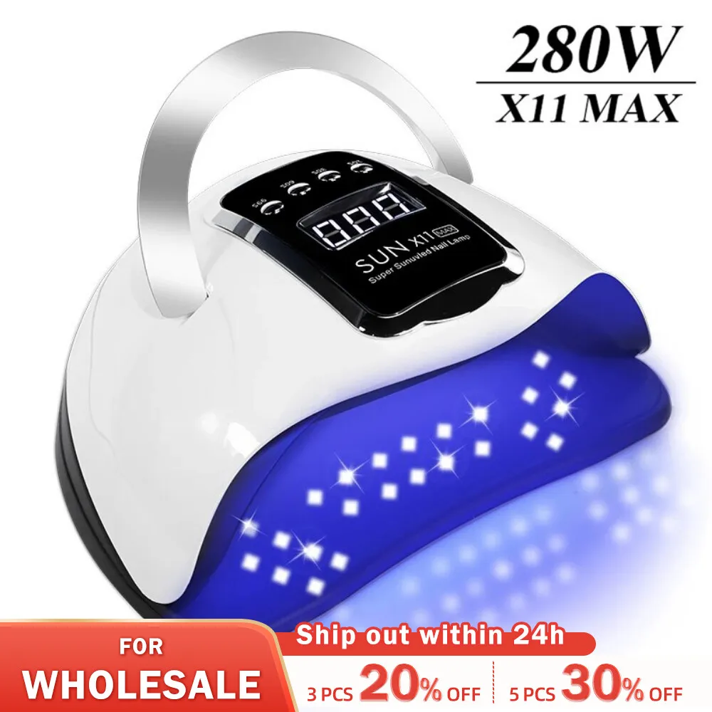 SUN X11 MAX Професионална лампа за сушене на нокти за маникюр 280W гел за нокти Машина за сушене с гел за нокти с автоматичен сензор UV LED лампа за нокти Изображение 0