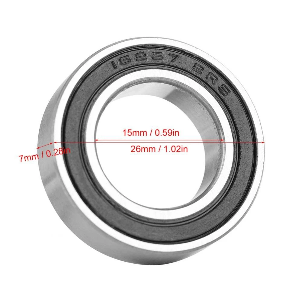 10Pcs 15267-2RS гумени запечатани дълбоко жлеб сачмен лагер 15X26X7mm запечатани радиални топка пръстен велосипед дъното главина лагер Изображение 1