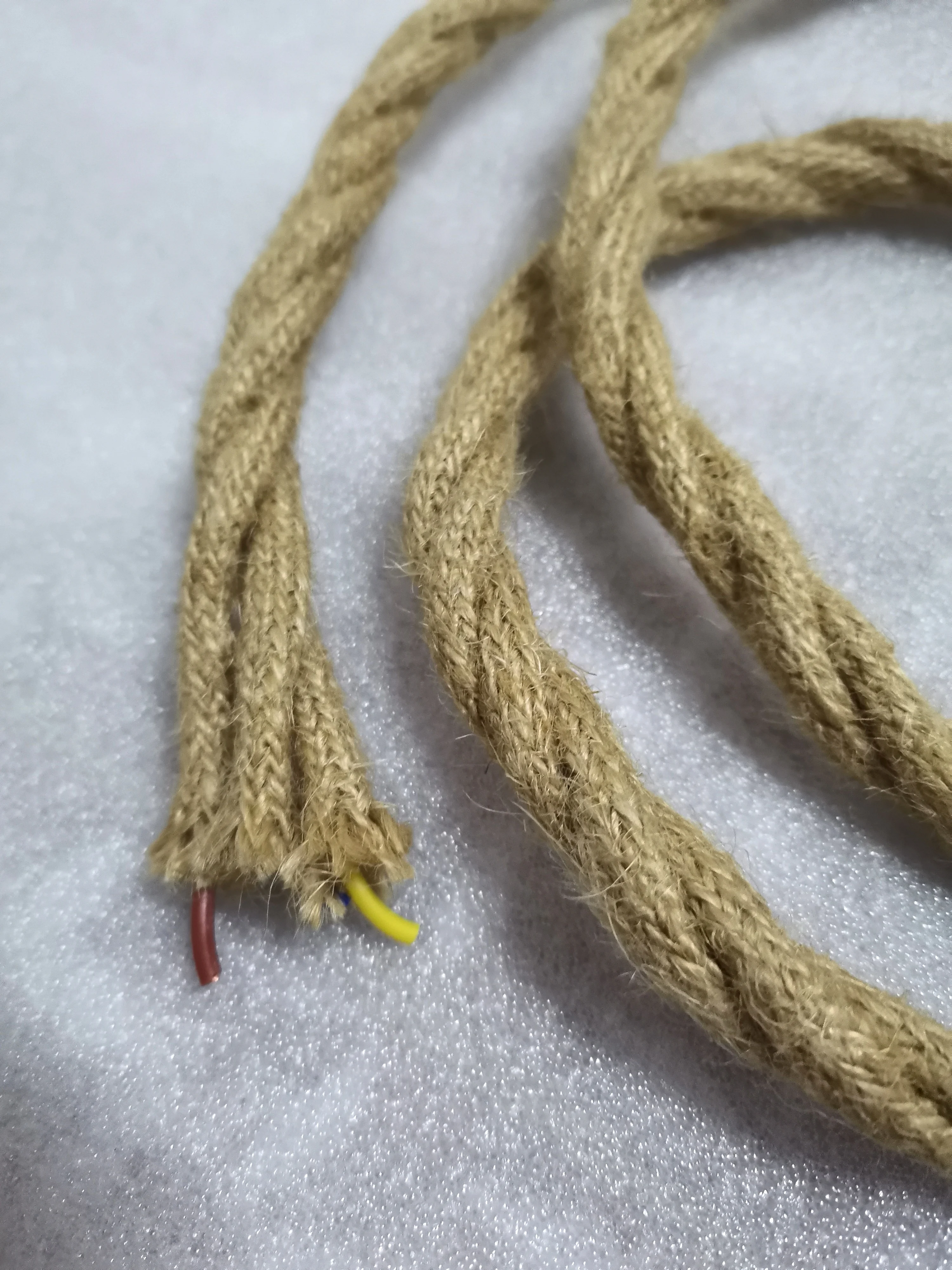 5m 3 сърцевина 0.75mm2 реколта конопено въже усукан кабел ретро лампа кабел плетен електрически проводник за DIY светлини Изображение 0