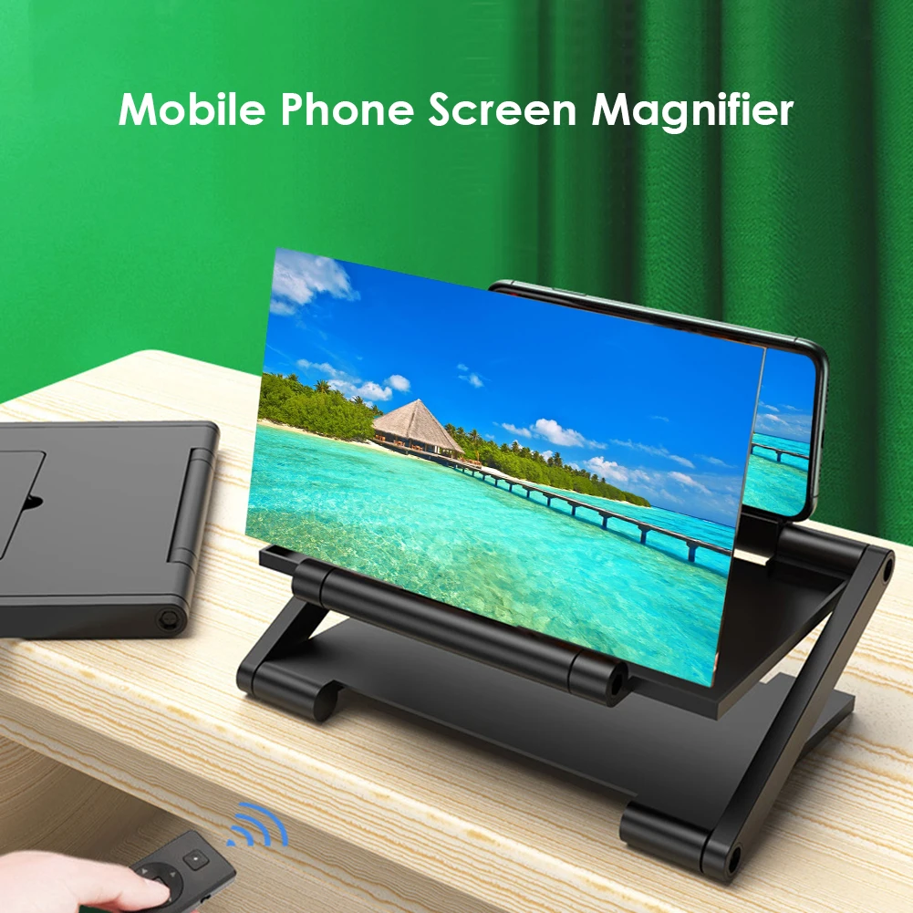 8 инчов 3D HD мобилен телефон екран усилвател скоба сгъваем дисплей увеличена увеличителна стойка мобилен видео лупа бюро притежателя Изображение 2