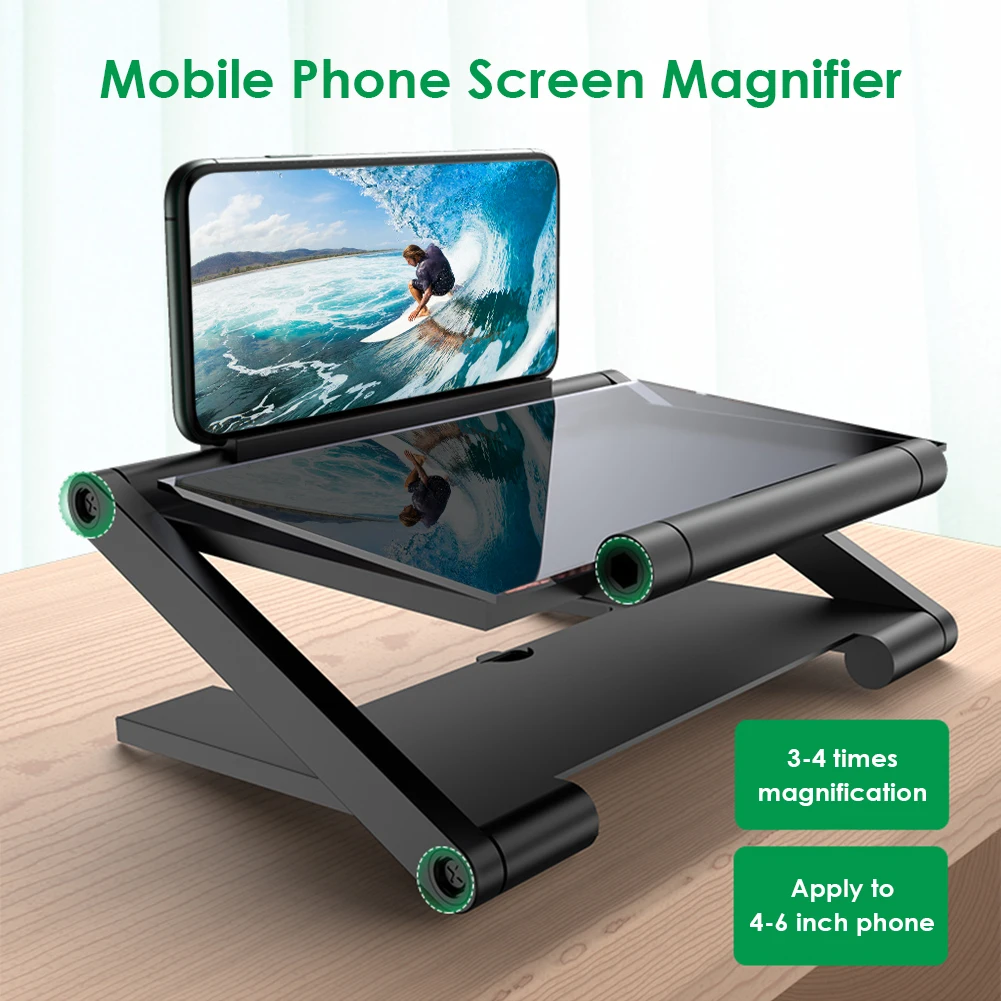8 инчов 3D HD мобилен телефон екран усилвател скоба сгъваем дисплей увеличена увеличителна стойка мобилен видео лупа бюро притежателя Изображение 4