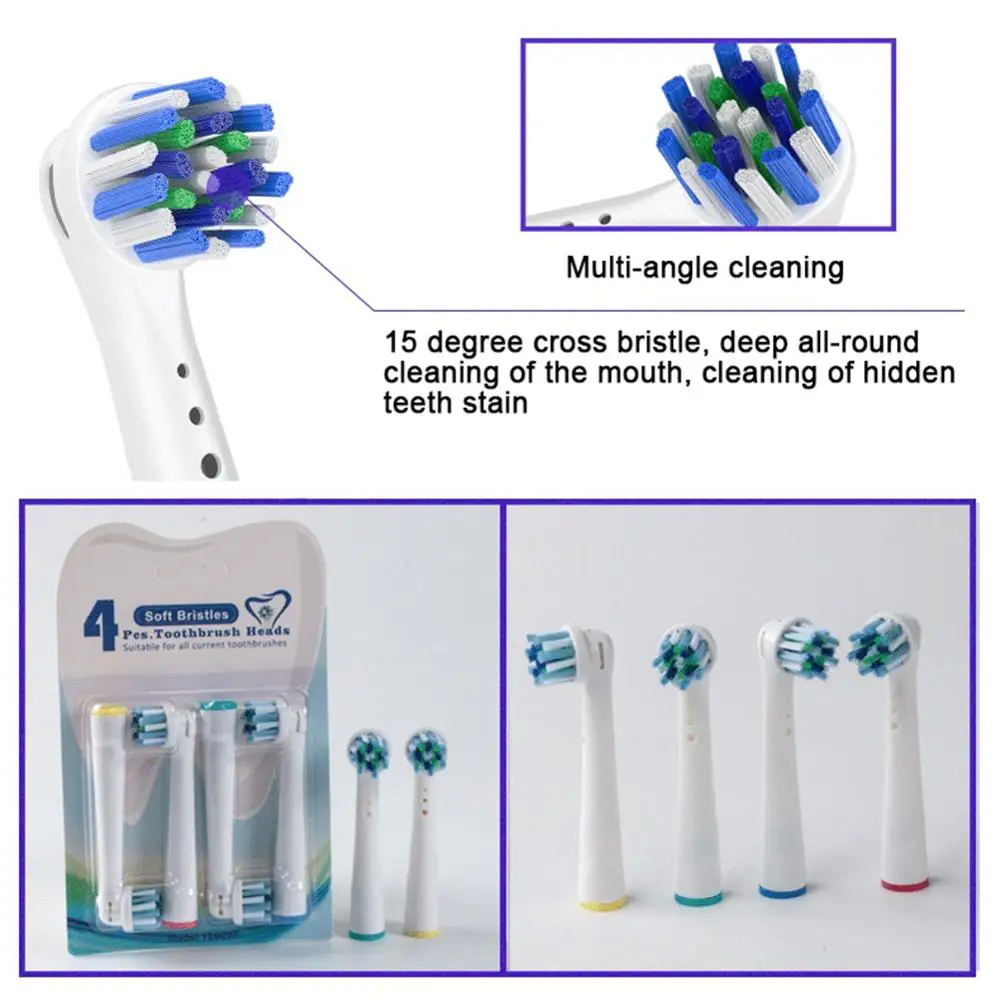 8pcs Глави за четки за зъби за орална B електрическа четка за зъби - за орална b Soft Bristle Vitality Dual Clean Cross Action Brush Heads Изображение 3