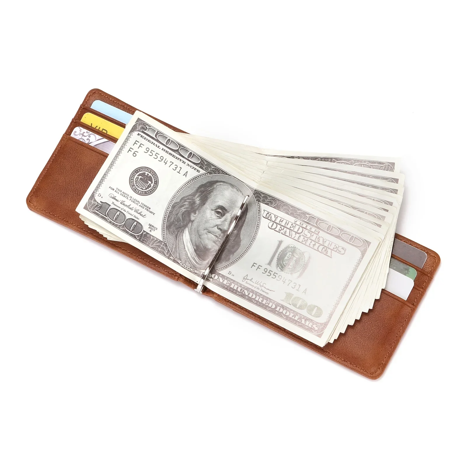 Crazy Horse Pattern Multifunctional Men's Wallet RFID Card Holder Anti-theft Swipe Multi-slot Dollar Bill Holder Card Holder Изображение 3
