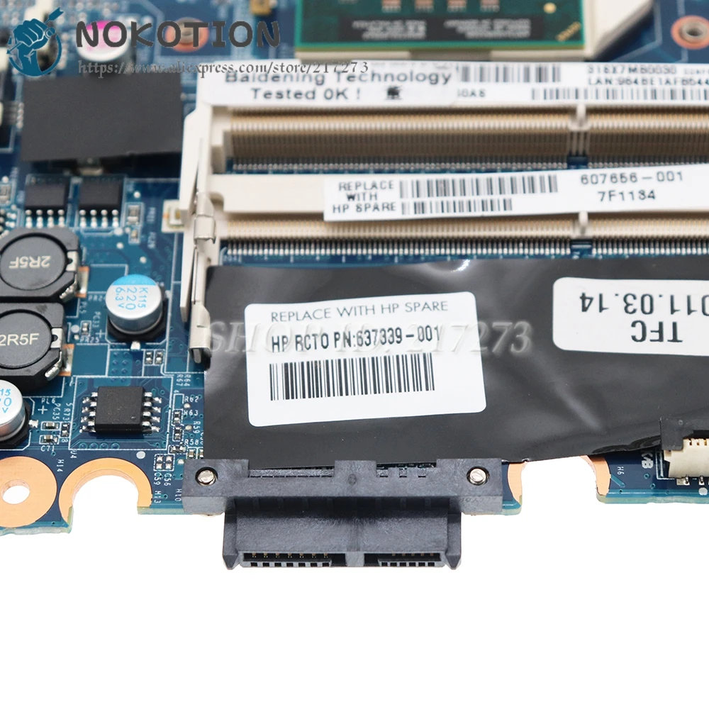 DA0SX7MB6D0 607655-001 607656-001 637339-001 за HP ProBook 4325S 4425S лаптоп дънна платка гнездо S1 DDR3 с процесор Изображение 2
