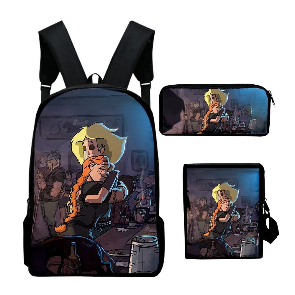 Hip Hop Youthful Metal Family Аниме 3D печат 3бр / Комплект Студентски чанти за пътуване Лаптоп Daypack Раница Чанта за рамо Калъф за молив Изображение 5