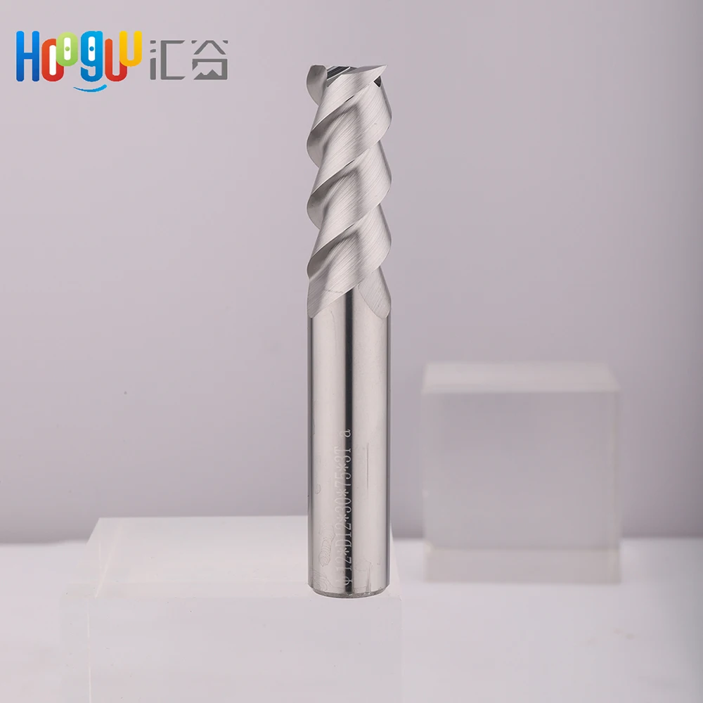 HRC50 CNC алуминиева фреза 3 флейти Квадратна глава сплескан с 100 мм фрези за волфрамова стомана Изображение 0