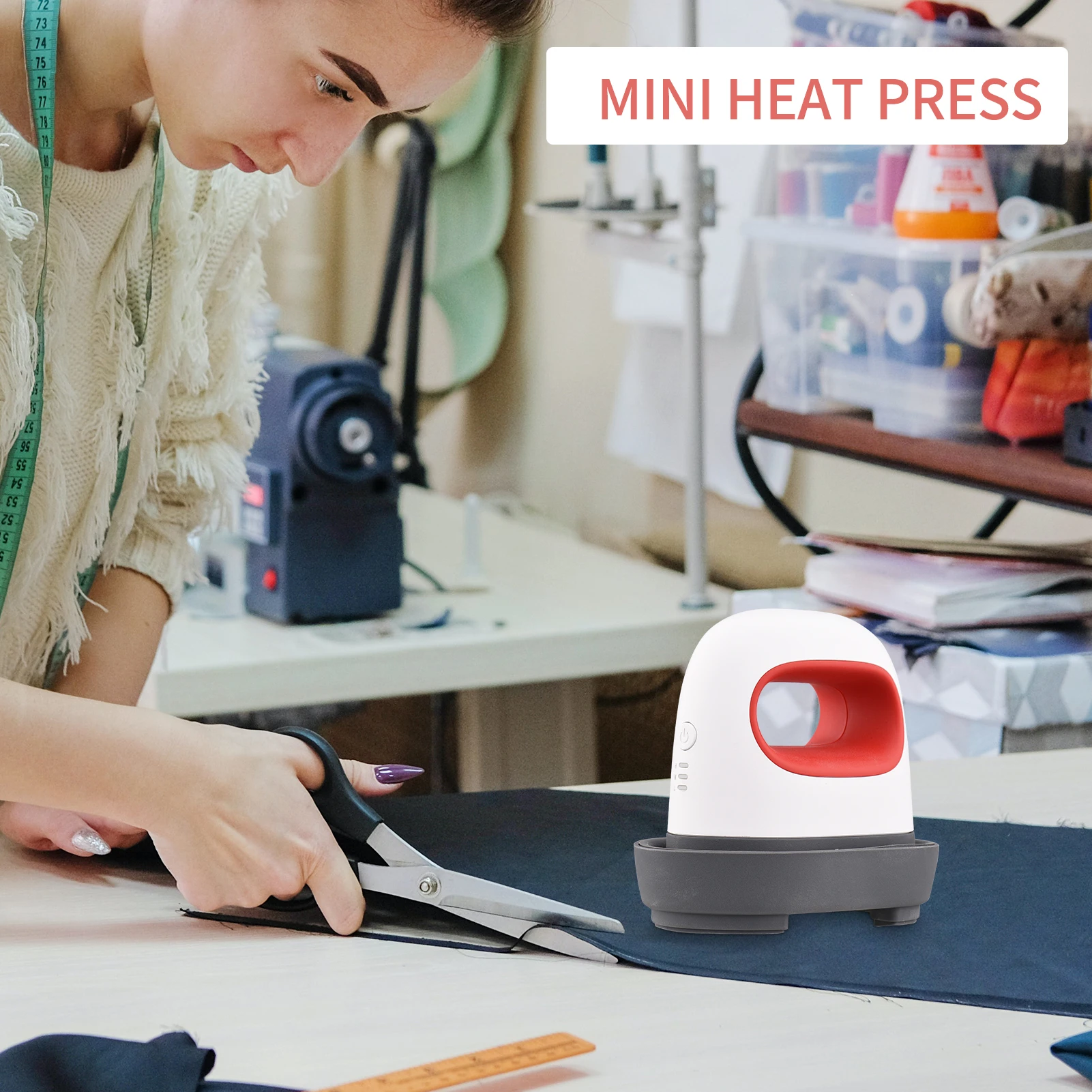 Mini Heat Press машина тениска печат лесно отопление трансфер преса желязо машини за дрехи чанти шапки подложки одеяло кожа Изображение 2