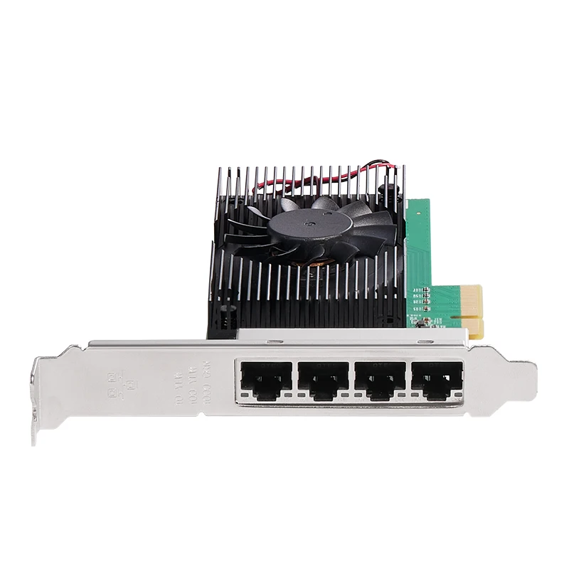 NEW PCI Express Network Card PCIe x4 to 4 Port RJ45 10/100/1000M/2.5G Gigabit Ethernet Card Lan адаптер 2.5G за Intel i225 чип Изображение 1