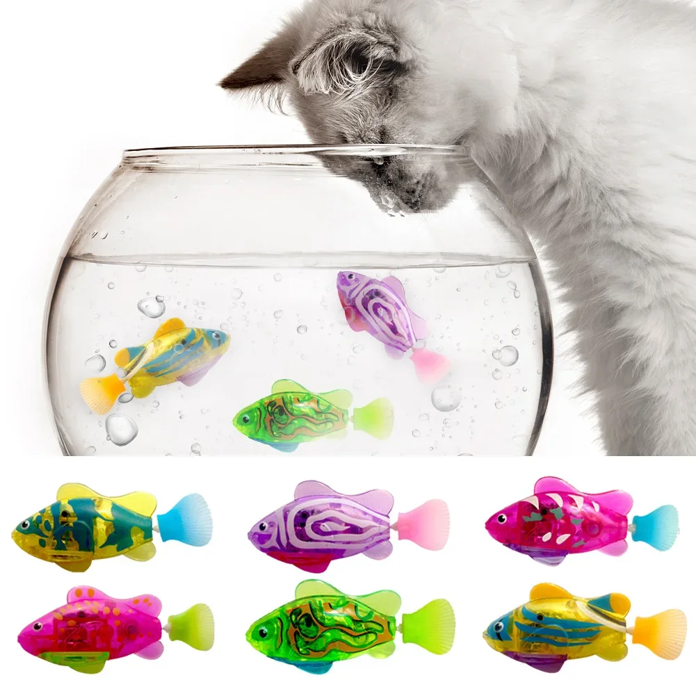 Pet Cat Toy LED Interactive Swimming Robot Fish Toys For Cat Glowing Electric Fish Toy To Stimulate Pet's Hunter Instincts Изображение 0