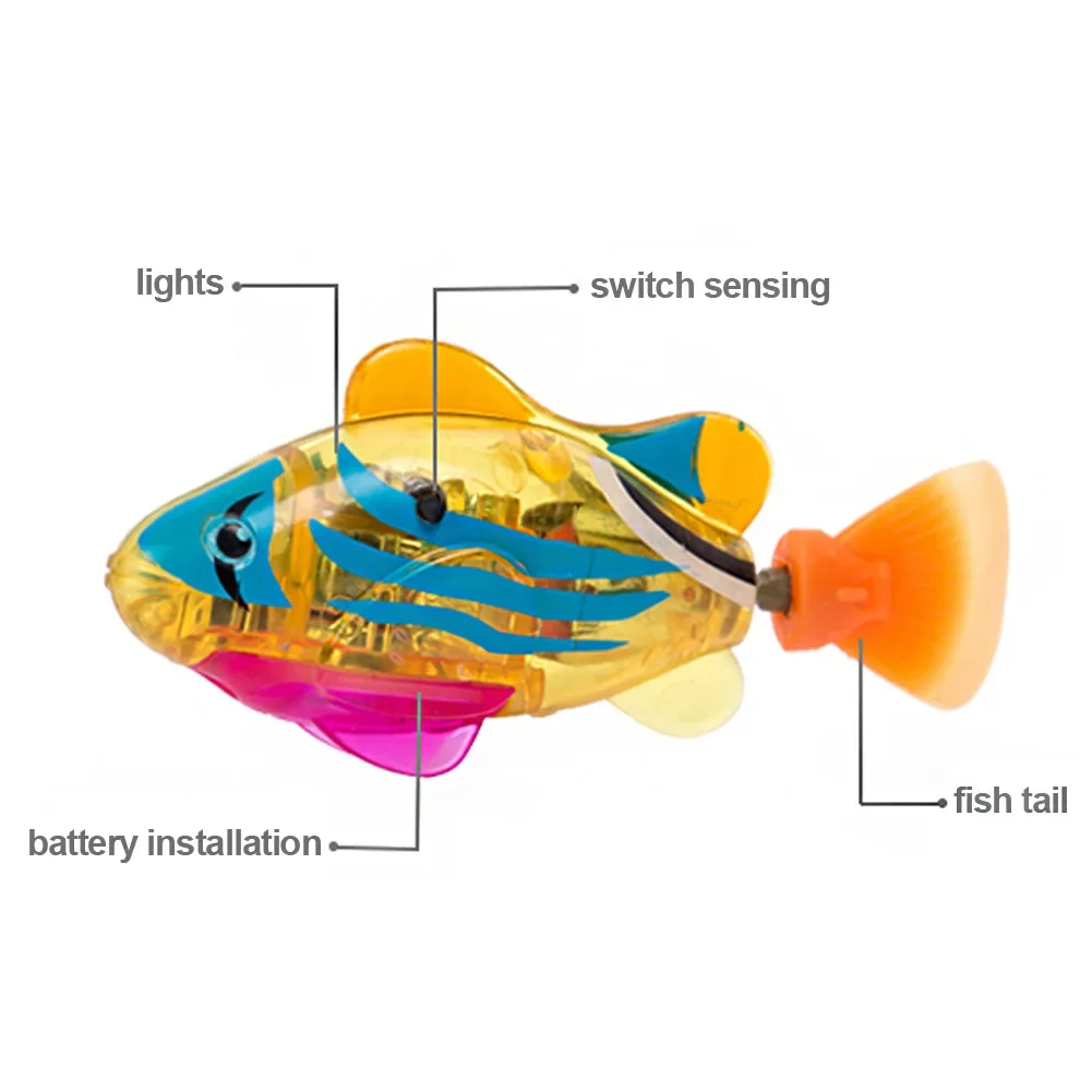 Pet Cat Toy LED Interactive Swimming Robot Fish Toys For Cat Glowing Electric Fish Toy To Stimulate Pet's Hunter Instincts Изображение 1