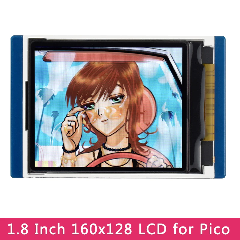 Raspberry Pi Pico 1.8 инчов LCD дисплей модул 65K RGB цвят 160×128 SPI Inteferface вграден ST7735S драйвер TFT екран за Pico Изображение 0