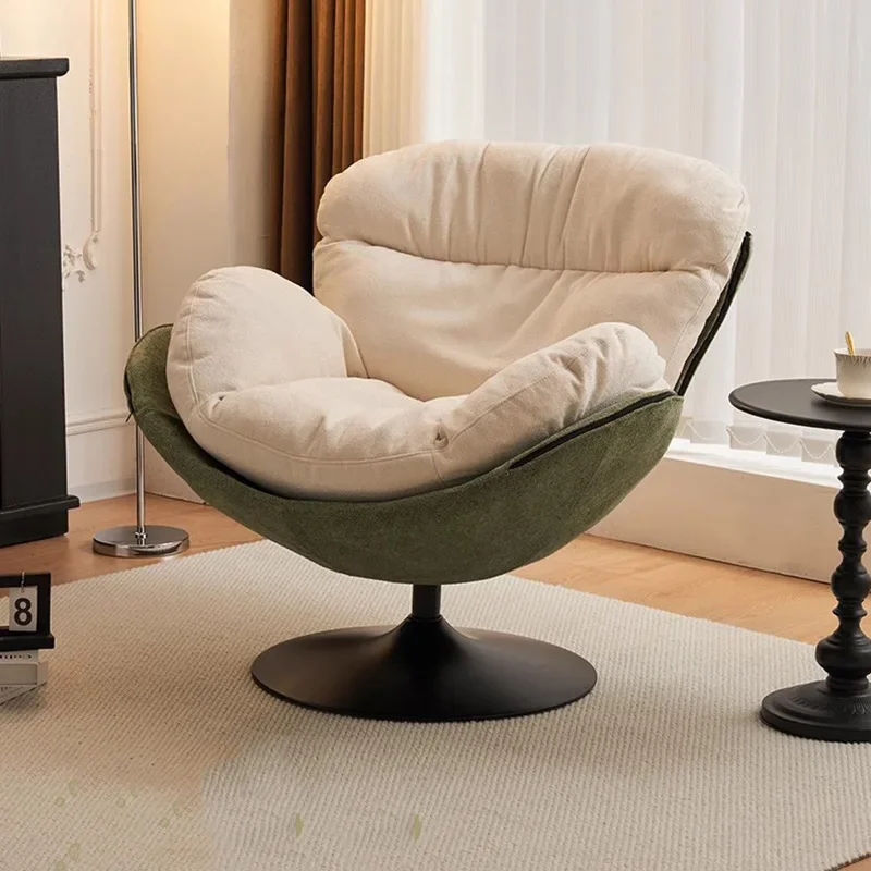Въртящи се дизайнерски столове Етаж Луксозно удобно четене Модерен стол за грим Акцент Скандинавска спалня Релакс Мебели за хол Sillas Изображение 1