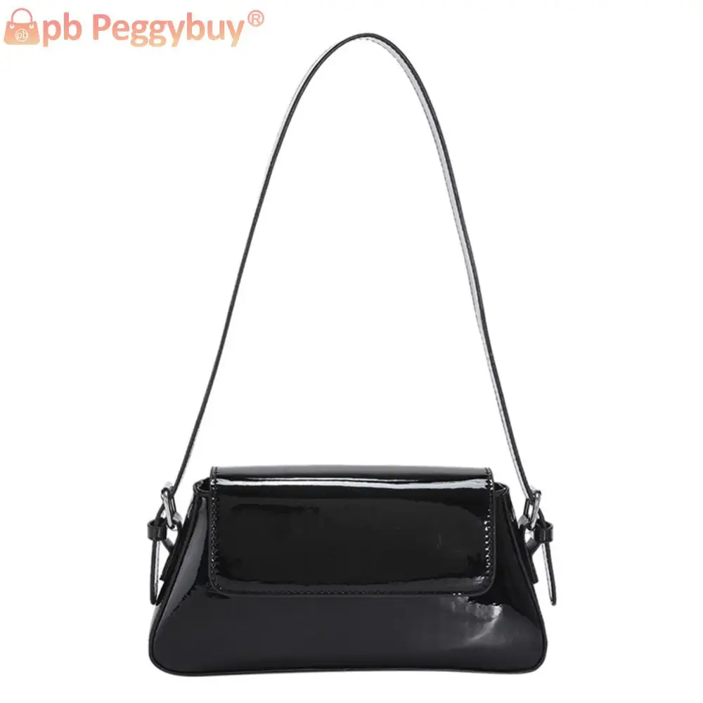 Дамски вечерна ръчна чанта PU кожена дамска чанта за подмишници ярка мода случайни преносими изящни плътен цвят женски чанта Изображение 0