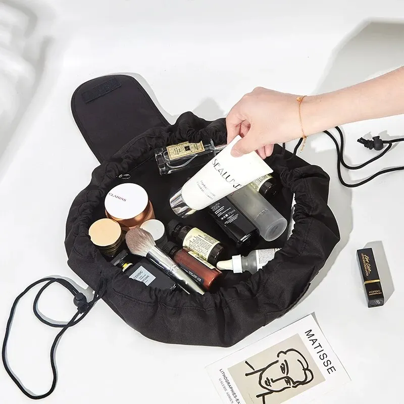Дамски пътуване преносим чанта за съхранение мързелив грим чанта минималистичен шнур съхранение измиване чанта Изображение 2