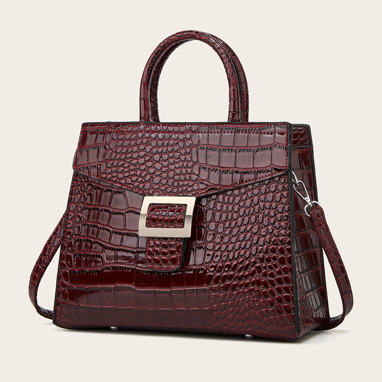 Дамско куфарче чанта изкуствена кожа дизайнер луксозна чанта 2023 черен зелен ръчни чанти за жени Bolso Mujer Sac Femme вино червено Изображение 1