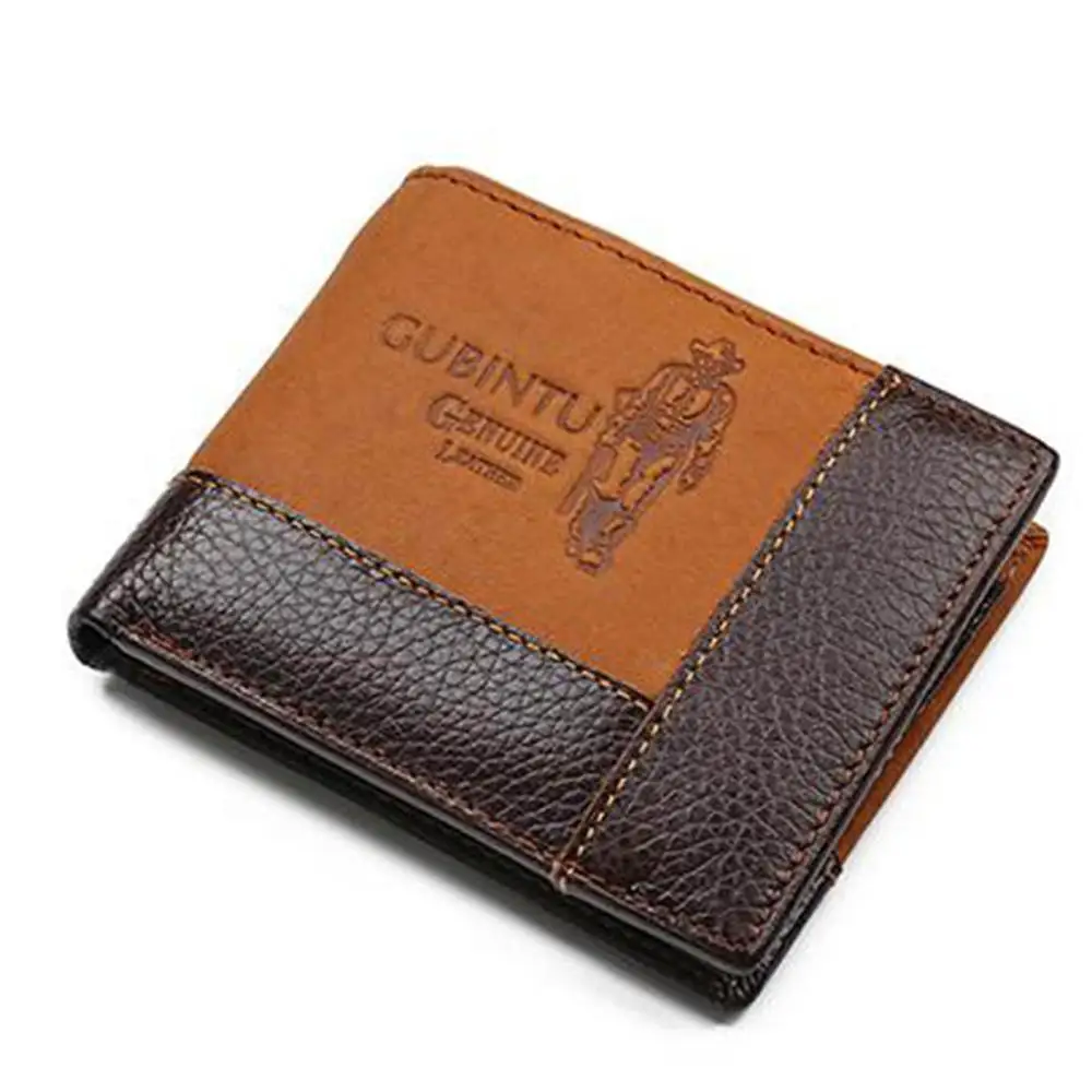 Естествена кожа мъжки портфейли монета джоб цип истински мъжки кожен портфейл с монета високо качество мъжки чантата орел cartera чанти Изображение 0