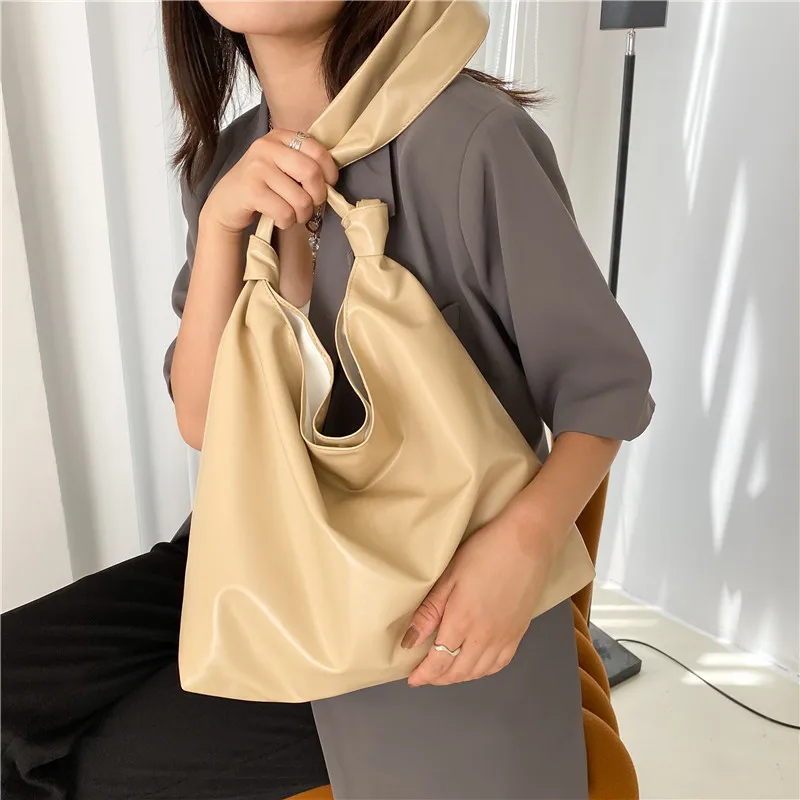 Жени PU кожа голям капацитет рамо чанти плътен цвят стил мода нови ежедневни чанти меки преносими чанти пратеник чанти Bolsas Изображение 1