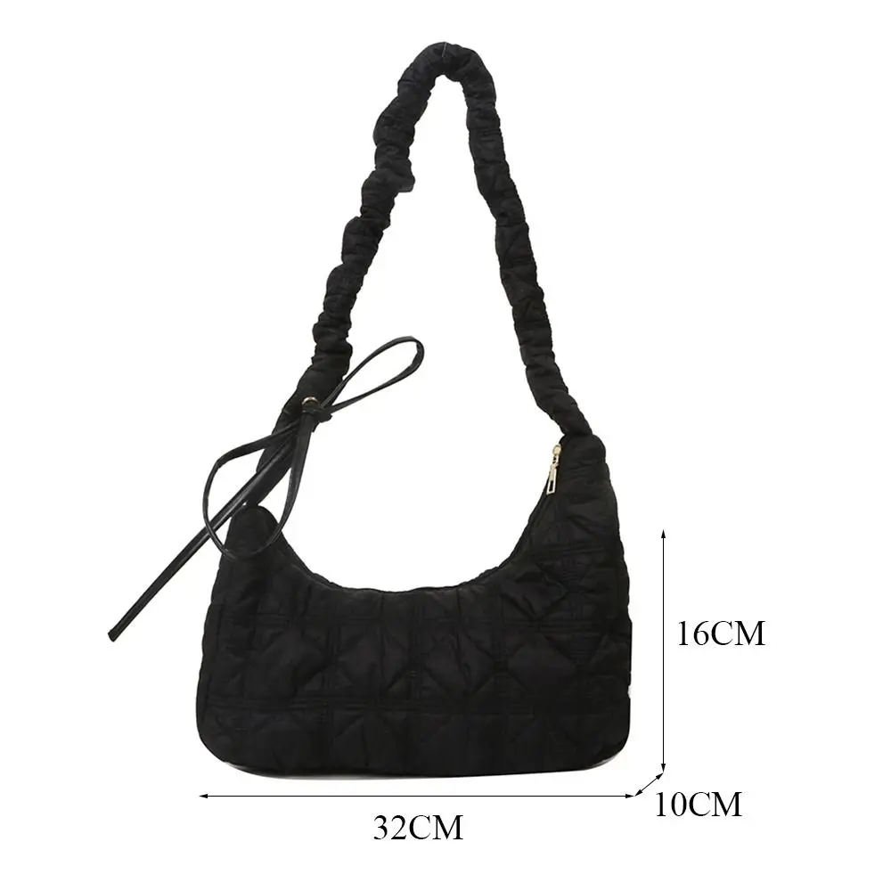 Жените голям капацитет ватирани голяма пазарска чанта зимата лек надолу памук подплатени карирани чанти рамо мода подмишниците подпухнали чанти Изображение 5