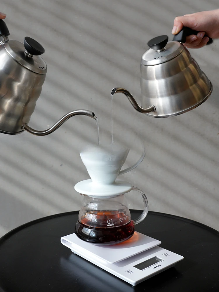 Кафе кана от неръждаема стомана облак капково филтър дълга уста и малка слюнка контрол на температурата пот v60 филтърна чаша комплект Изображение 3