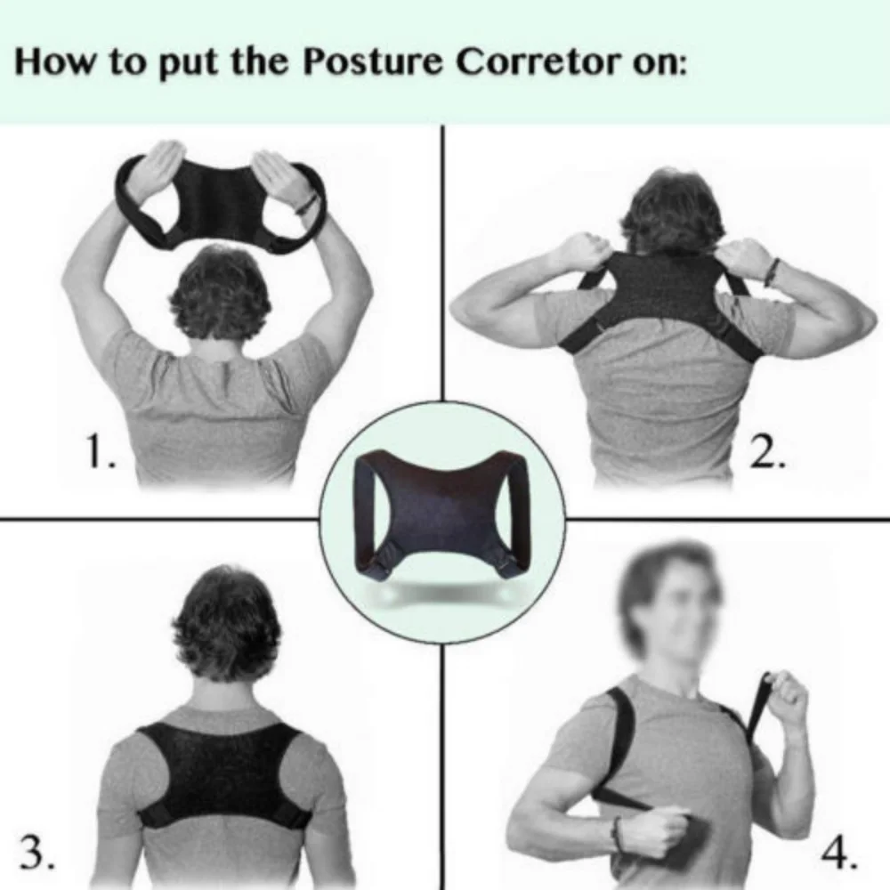 Коректор на стойката на гръбначния стълб Колан за опора на гърба Превръзка на рамото Корекция на стойката на гръбначния стълб Коректор на гърбавата лента Облекчаване на болката Изображение 3