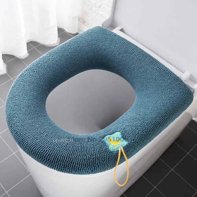 Мека топла миеща се тоалетна подложка възглавница с дръжка Зимна по-дебела тоалетна седалка Cover Mat Баня Closestool Warmer аксесоари Изображение 4