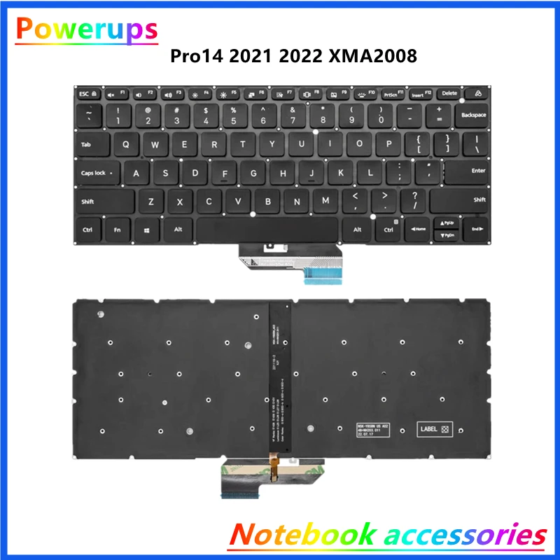 Нов оригинален лаптоп US подсветка клавиатура за MI / Xiaomi Redmibook Pro 14 2021 2022 XMA2008-AL AD EJ BL DB DL Изображение 0