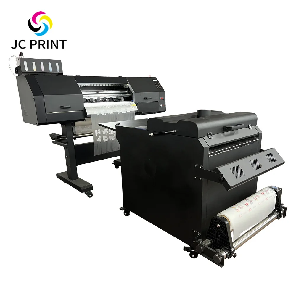нов цифров a1 24 инча 60cm 2 глави XP600 I3200 dtf принтер с машина за разклащане на прах Изображение 2