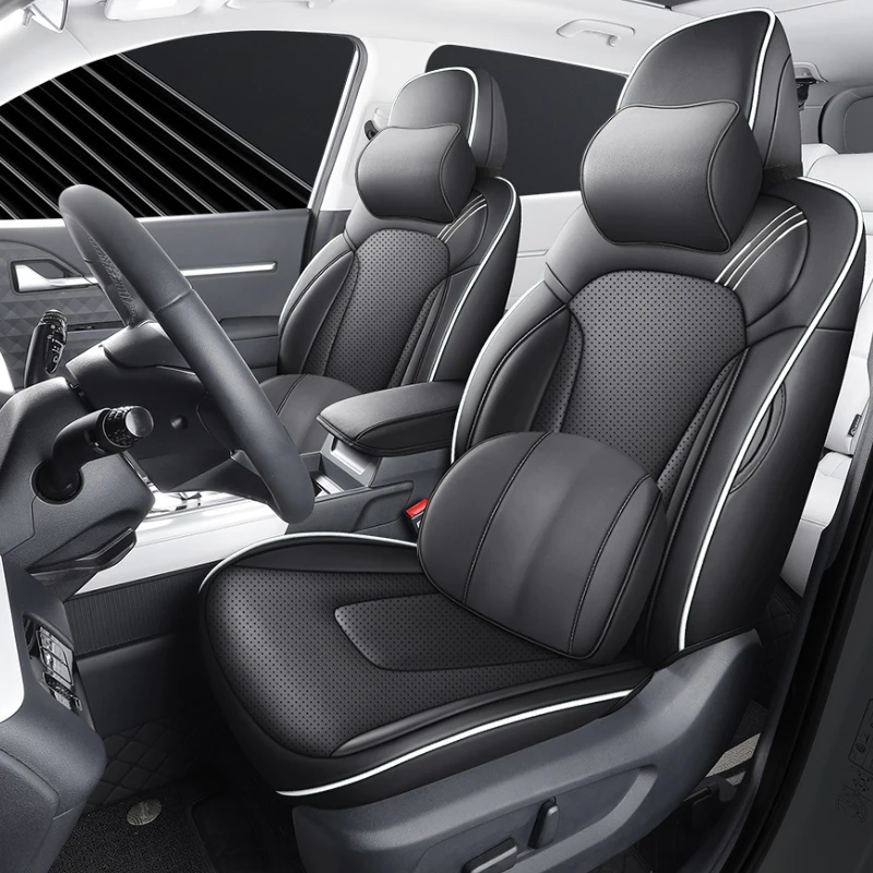 Пълен комплект персонализирани кожени калъфи за столчета за кола за Toyota Hilux 2015 2016 2017 2018 2019 2020 Авто интериорни аксесоари Изображение 0
