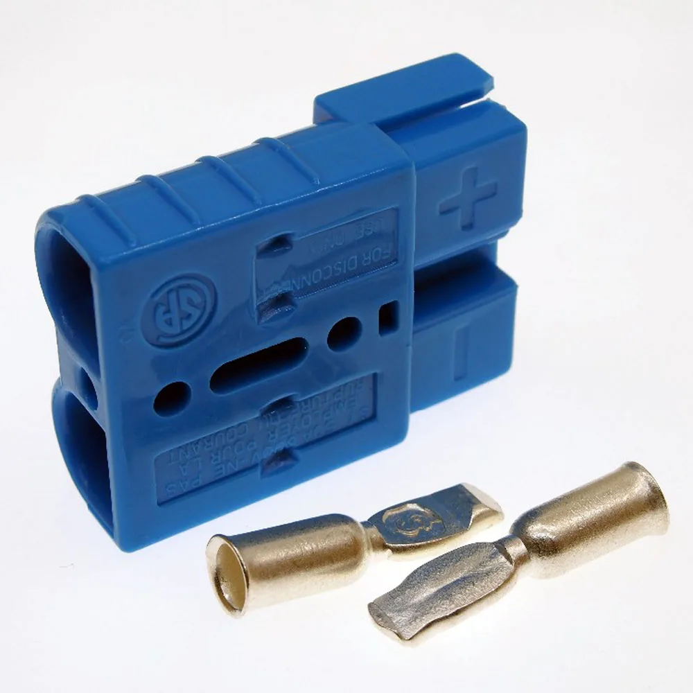  синьо, оригинален SMH SY50A 600V зарядна батерия щепсел с щифт, 50A UPS захранващ конектор за мотокар, електрокар и др. CSA, ROHS Изображение 4
